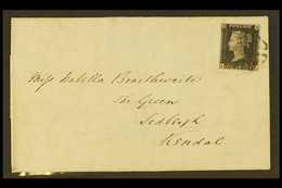 1840 1d Black 'SA' Plate 5 With 4 Neat Margins, Tied By Black MC Cancellation To An 1841 (7 May) EL From Shrewsbury To K - Non Classés