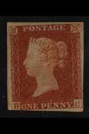 1841 1d Red-brown 'HC', SG 8, Mint With Large Part Original Gum, Virtually 4 Margins, Just Touching The Frame Line At Bo - Sonstige & Ohne Zuordnung