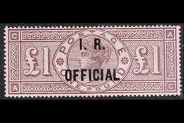 I. R. OFFICIAL 1885 £1 Brown - Lilac (wmk Crowns), SG O11, Mint Large Part OG With Particularly Sharp Fresh Appearance & - Andere & Zonder Classificatie