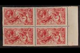 1918-19 5s Rose-red Bradbury Seahorse, SG 416, Never Hinged BLOCK OF FOUR From The Right Side Of The Sheet, Three Stamps - Ohne Zuordnung