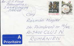 FLIGHT FROM EGYPT, FLOWER, STAMPS ON COVER, 1995, SWEDEN - Briefe U. Dokumente