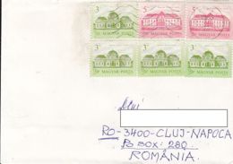 CASTLES, STAMPS ON COVER, 1995, HUNGARY - Cartas & Documentos