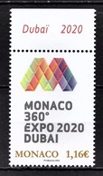 MONACO 2020 -Y.T. N° 3224 /  EXPOSITION UNIVERSELLE DUBAÏ 2020 - NEUF ** - Ongebruikt