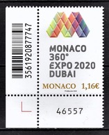 MONACO 2020 -Y.T. N° 3224 /  EXPOSITION UNIVERSELLE DUBAÏ 2020 - NEUF ** - Neufs