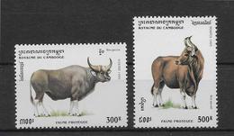 Thème Animaux - Vaches - Buffles - Cambodge - Neuf ** Sans Charnière - TB - Kühe