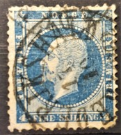 NORWAY 1856/57 - Canceled - Sc# 5 - 4sk - Short Teeth! - Used Stamps