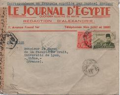 EGYPTE  ENVELOPPE  CENSUREE  PUB POUR LE JOURNAL D'EGYPTE - Covers & Documents