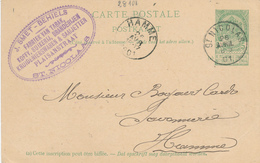 101/28 - Entier Postal Armoiries ST NICOLAS 1901 - Cachet Smet-Behiels , Fabriek Van Tabak , Koffy , Suikerij , ... - Postkaarten [1871-09]