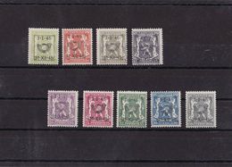 TIMBRES BELGIQUE Préoblitérés  PRE529/537XX - Typo Precancels 1936-51 (Small Seal Of The State)