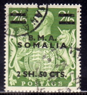 SOMALIA B.M.A 1948 BMA KING GEORGE VI RE GIORGIO 2.50s Su 2/6 USATO USED OBLITERE' - Somalië