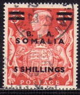 SOMALIA B.A 1950 BA KING GEORGE VI RE GIORGIO 5s Su 5s  USATO USED OBLITERE' - Somalie