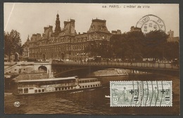 CPA De Paris, L'Hôtel De Ville, Avec 2 Timbres Orphelins De La Guerre, 1926 Vers Hollande - Other