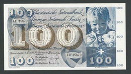 SUISSE  SWITZERLAND RARE 100 FRANCS  1964  UNC - Switzerland