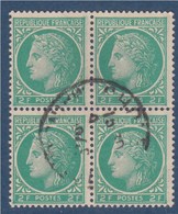 = Bloc 4 Timbres  2f  N°680 Oblitéré Type Cérès De Mazelin - 1945-47 Cérès Van Mazelin