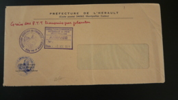 Lettre Grève Postale PTT Pli De Service Préfecture De L'Hérault 34 Montpellier 1974 (ex 1) - Documenti