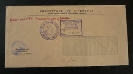 Lettre Grève Postale PTT Pli De Service Préfecture De L'Hérault 34 Montpellier 1974 (ex 2) - Documentos