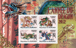 BURUNDI 2011 - Year Of Dragon 2012 S/S. Official Issues. - Neufs