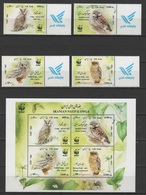 Iran 2011 Mi 3247-3250 + Block 59(3251-3254) WWF. Worldwide Conservation: Owls / Weltweiter Naturschutz: Eulen **/MNH - Uilen