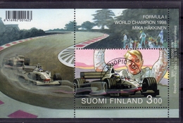 SUOMI FINLAND FINLANDIA 1998 FORMULA1 Mika Häkkinen CHAMPION RALLY BLOCK SHEET BLOCCO FOGLIETTO FDC FIRST DAY CANCEL - Blocchi E Foglietti