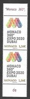 Monaco 2020 - Yv N° 3224 ** - Expo Dubaï - Nuevos