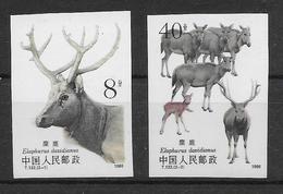 Thème Animaux - Gibier - Cerfs - Biches - Antilopes - Chine - Neuf * Avec Charnière - TB - Wild