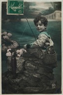 Série B.O. 3/4: Enfant En Marin, Pêche à La Ligne Et Poisson - Carte Colorisée - Verzamelingen & Reeksen