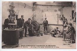 ECOLE D'ELECTRICITE INDUSTRIELLE DE MARSEILLE (13) - SALLE DES MACHINES - ACCROCHAGE D'UN MOTEUR SYNCHRONE SUR LE RESEAU - Petits Métiers