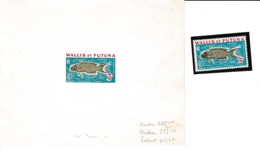 # Wallis Et Futuna Epreuve Artiste Essai Couleur Avec Indiquation Encres YT T38 Poisson Lune Thallassoma Lunare - Cartas & Documentos