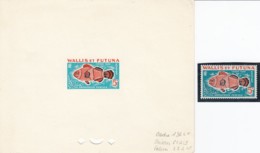 # Wallis Et Futuna Epreuve Artiste Essai Couleur Avec Indiquation Encres YT T38 Poisson Lune Amphiprion Percula - Cartas & Documentos