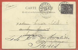 GUYANE CARTE POSTALE AFFRANCHIE DE 1902 DE CAYENNE - Briefe U. Dokumente