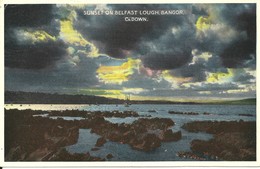 SUNSET ON BELFAST LOUGH - BANGOR -COUNTY DOWN WITH BANGOR POSTMARK 1962 - Down