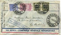 BRESIL LETTRE VIA AEREA  -- COMPAGNIE GENERALE AEROPOSTALE AVEC CACHET "VIA AEROPOSTALE" DEPART NATAL 7 DEZ 30 POUR LA.. - Luchtpost