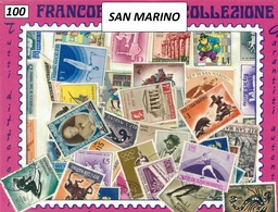 MIX DI 100 FRANCOBOLLI ASSORTITI SCELTI NUOVI E USATI SAN MARINO 100 MINT & CANCELLED STAMPS - Collezioni & Lotti