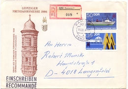 Omslag Enveloppe Umschlag Einschreiben - Leipziger Fruhjahrsmesse 1986 - Kamenz - DDR - Buste - Usati