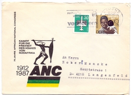 Omslag Enveloppe Umschlag - 75 Jahre ANC , Südafrika 1912 - 1987 - Kamenz - DDR - Covers - Used