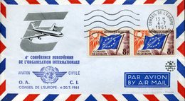 CONSEIL DE L'EUROPE STRASBOURG 4 Juillet 1961 4e Conférence De L'organisation Mondiale AVIATION CIVILE - Lettres & Documents