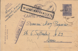 WW2, CENSORED BRASOV 10 AND DEVA 4, KING MICHAEL PC STATIONERY, ENTIER POSTAL, 1944, ROMANIA - 2de Wereldoorlog (Brieven)