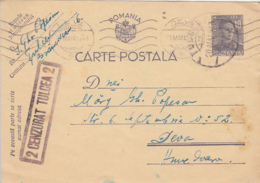 WW2, CENSORED TULCEA 2, KING MICHAEL PC STATIONERY, ENTIER POSTAL, 1943, ROMANIA - 2. Weltkrieg (Briefe)