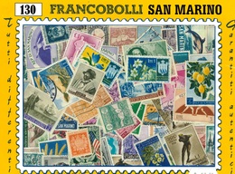 MIX DI 130 FRANCOBOLLI ASSORTITI NUOVI E USATI SAN MARINO - 130 SAN MARINO CANCELLED STAMPS - Verzamelingen & Reeksen