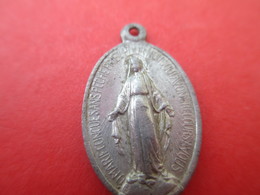 Petite  Médaille Religieuse Ancienne/O Marie .../ Coeurs Sacrés /Aluminium/XXéme CAN604 - Religion &  Esoterik