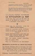 LA RÉVOLUTION LA NUIT - Tract Du Groupe D'action Surréa - Non Classés