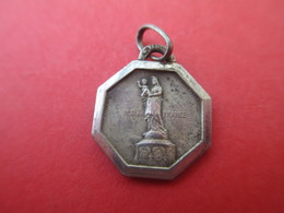 Mini- Médaille Religieuse Ancienne/Notre Dame De France/Vierge à L'enfant/Bronze Nickelé/Fin XIXéme        CAN605 - Religion &  Esoterik