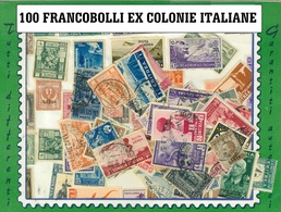 MIX DI 100 FRANCOBOLLI USATI EX COLONIE ITALIANE SELEZIONATI DIFFERENTI - 100 ITALIAN COLONIES - Andere & Zonder Classificatie