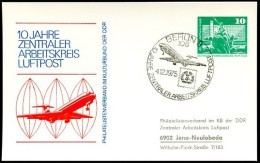 DDR PP16 B1/003b Privat-Postkarte ARBEITSKREIS LUFTPOST Berlin Sost. 1975  NGK 5,00 € - Postales Privados - Usados