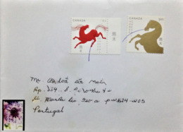 Canada, Circulated Cover To Portugal, "Horses", 2014 - Storia Postale