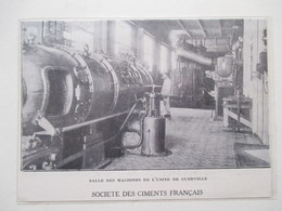 GUERVILLE  - Machine Horizontale  CIMENTERIE  Sté Ciments Français -  Coupure De Presse De 1923 - Autres Appareils