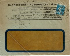 1926 - Enveloppe Publicitaire "CARROSSERIE - AUTOMOBILES -- GARAGE"  Ets Platen (Bayeux) - Automobil
