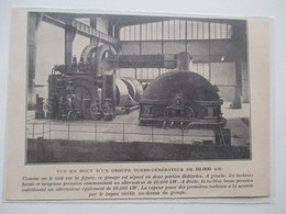 Centrale De Berlin Rummelsbrurg  - Turbo Générateur De 80 000 Kw -  Coupure De Presse De 1929 - Autres Appareils