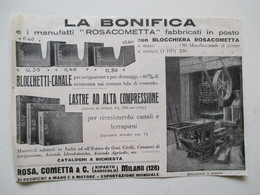 ROSA COMETA Milano -  Machine à Fabriquer Les Câles De Conduits & De Canalisation -  Coupure De Presse Italienne De 1929 - Autres Appareils