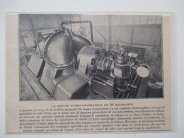 OUGREE MARIHAYE  (Acierie Belge)   Groupe Turbo Générateur De 50 KW   -  Coupure De Presse De 1928 - Otros Aparatos